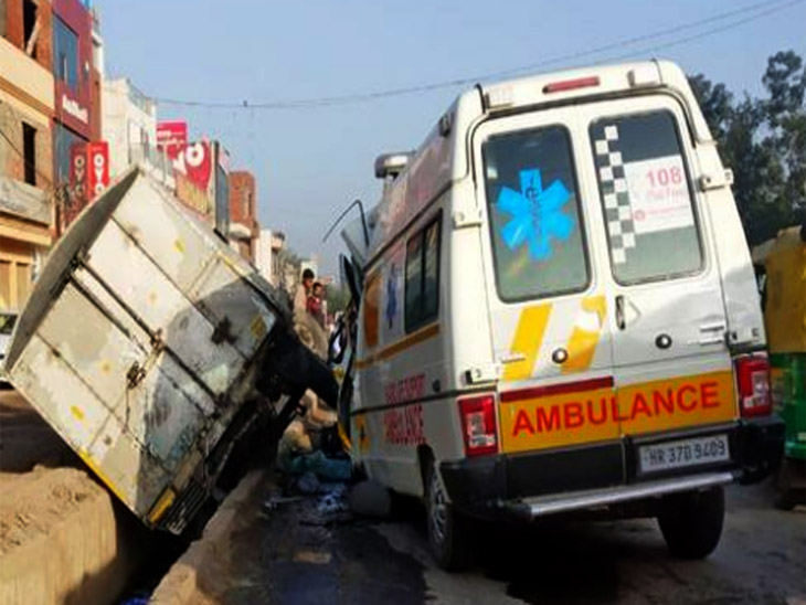 हार्ट अटैक के मरीज को पीजीआई ले जा रही एंबुलेंस दुर्घटना की शिकार, मरीज सहित दो की मौत, दो की हालत गंभीर|चंडीगढ़,Chandigarh - Dainik Bhaskar