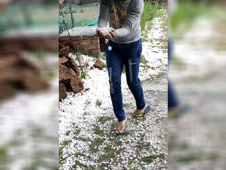 प्रदेश में बदला मौसम का मिजाज, रोहतक में जमकर बरसे ओले|पानीपत,Panipat - Dainik Bhaskar