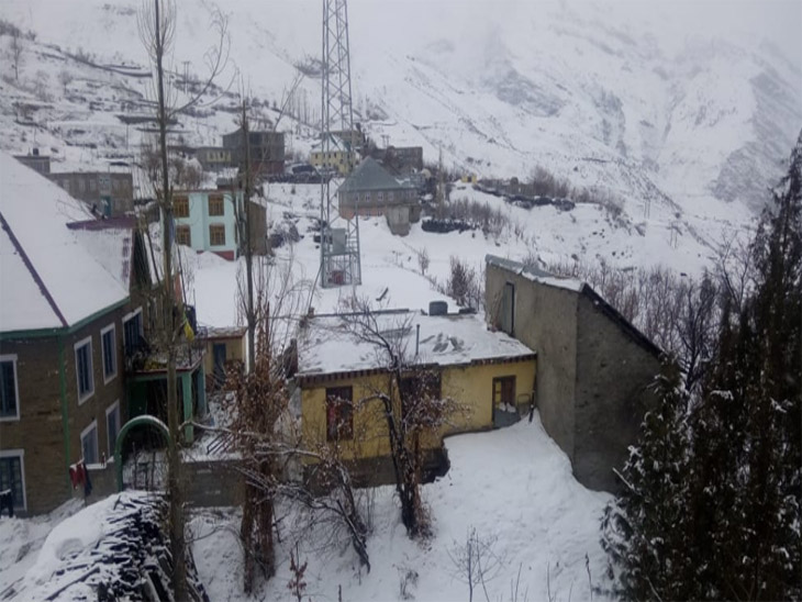 सोलननाला-कुफरी और ऊंचाई वाले इलाकों में बर्फबारी का दौर जारी, सैलानियाें की गाड़ियां जाम में फंसी|शिमला,Shimla - Dainik Bhaskar