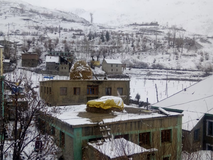 सोलननाला-कुफरी और ऊंचाई वाले इलाकों में बर्फबारी का दौर जारी, सैलानियाें की गाड़ियां जाम में फंसी|शिमला,Shimla - Dainik Bhaskar