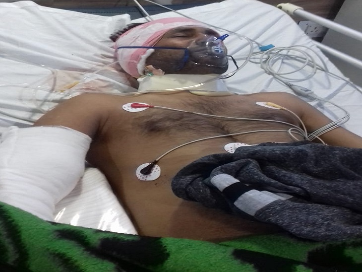 अस्पताल में भर्ती भाजपा विधायक लाल बाबू गुप्ता का दामाद दिवाकर कुमार। - Dainik Bhaskar