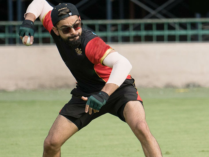 न्यूजीलैंड दौरे से लौटकर रॉयल चैलेंजर बेंगलुरु के कप्तान विराट कोहली ने अभ्यास सत्र में भाग लिया। - Dainik Bhaskar