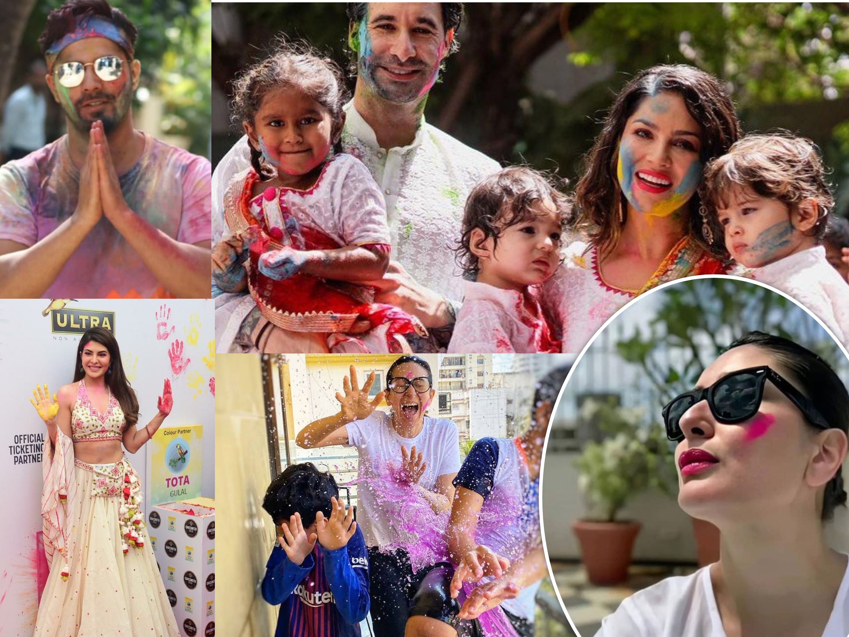 मंगलवार के दिन बॉलीवुड के कई सेलेब्स ने होली का जश्न बेहद मजेदार अंदाज में मनाया है।जहां कुछ सेलब्स ने होली पार्टी में जमकर डांस और मस्ती की है वहीं कुछ सेलेब्स ने अपने परिवार के साथ इस त्यौहार का आनंद लिया है। - Dainik Bhaskar