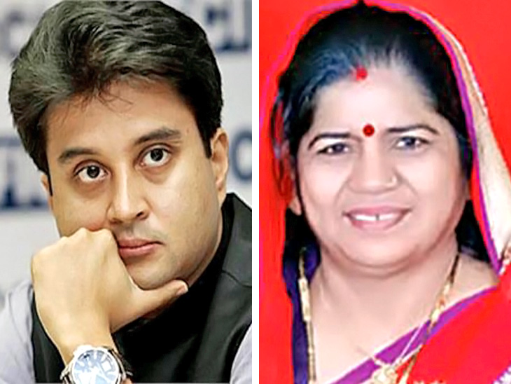 ज्योतिरादित्य सिंधिया और इमरती देवी। - Dainik Bhaskar