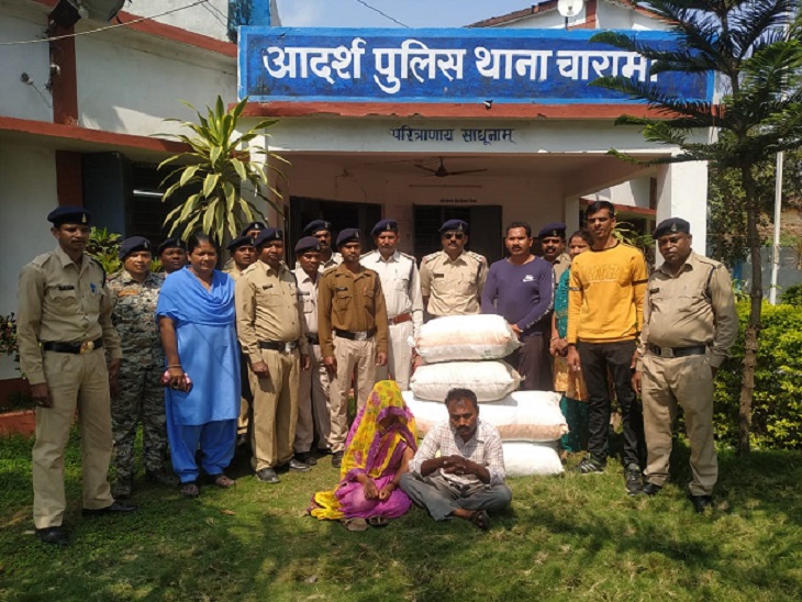 आरोपी दंपति पुलिस की गिरफ्त में। - Dainik Bhaskar