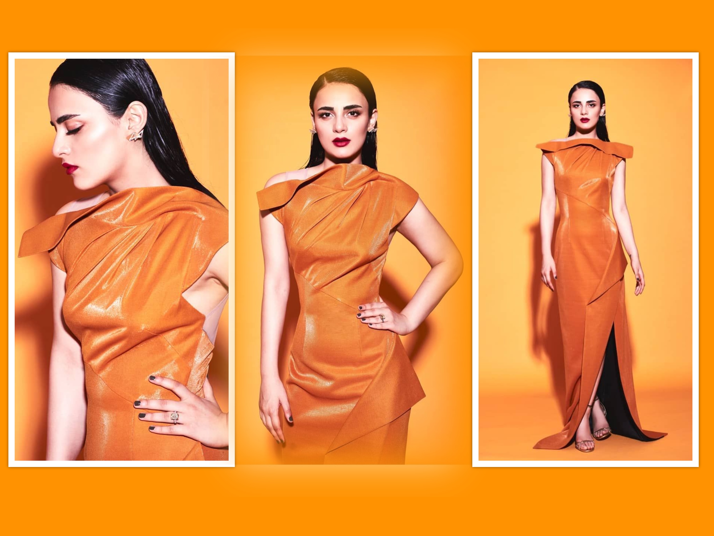 टेलीविजन शो ‘मेरी आशिकी तुमसे ही’ से अपना एक्टिंग डेब्यू करने वाली राधिका मदान 2019 में हुए स्टार स्क्रीन अवॉर्ड में भी काफी ग्लैमरस लुक में पहुंची थीं। उन्होंने नारंगी रंग की वन शोल्डर बॉडी फिटेड ड्रेस के साथ वेट हेयर डू किया था। स्टेटमेंट ईयररिंग और ब्लड रेड लिप्स्टिक में राधिका ने हर किसी की नजर अपनी ओर कर ली थीं।