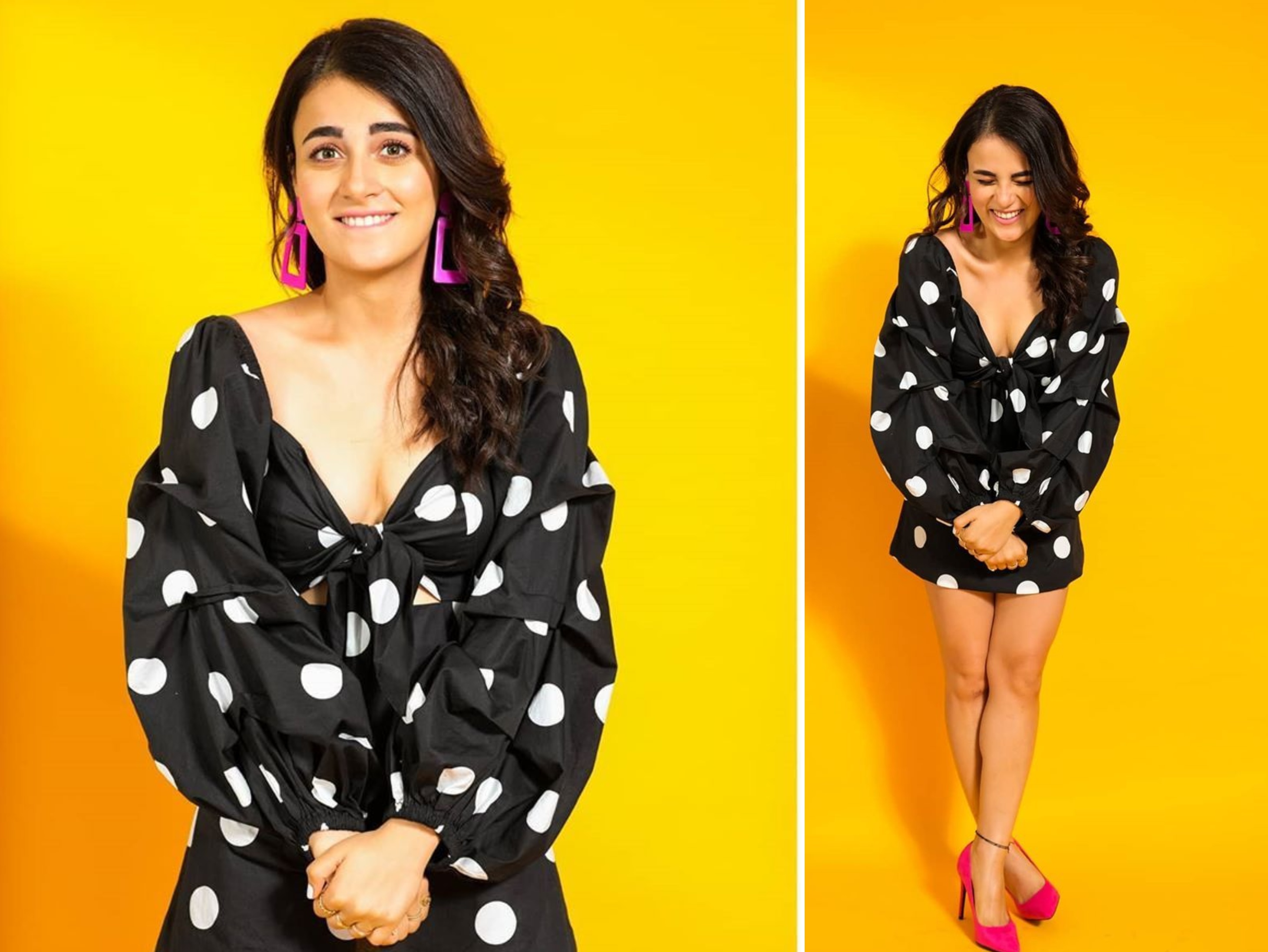 अपने लुक के अलावा राधिका अपने इंस्पिरेशनल कैप्शन से भी लोगों का ध्यान खींच लेती हैं। हाल ही में ब्लैक पोल्का डोट ड्रेस में अपनी तस्वीरों की सीरीज शेयर करते हुए राधिका ने लिखा, ‘बस्ते में हो आसमान, तारों से जेब भरी’।