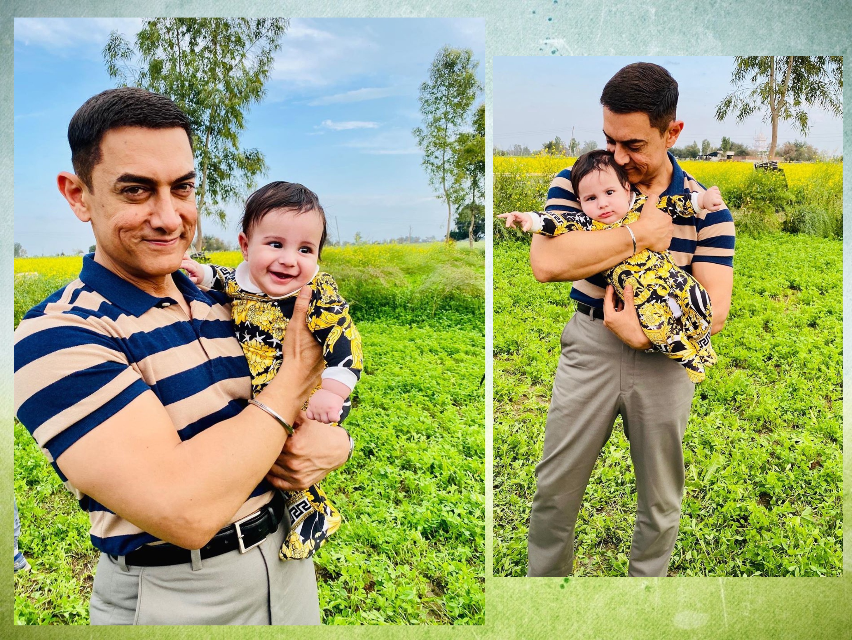 बॉलीवुड के सबसे बेहतरीन एक्टर में से एक आमिर खान की कुछ तस्वीरें सोशल मीडिया पर खूब वायरल हो रही हैं। इन तस्वीरों में आमिर एक बच्चे को गोद में लिए दिख रहे हैं। बच्चे को आमिर खान के साथ देख हर किसी का सवाल था कि आखिर ये बच्चा है कौन? आमिर की गोद में दिख रहा बच्चा कोई और नहीं बल्कि पंजाबी सिंगर गिप्पी ग्रेवाल का बेटा गुरबाज है। - Dainik Bhaskar