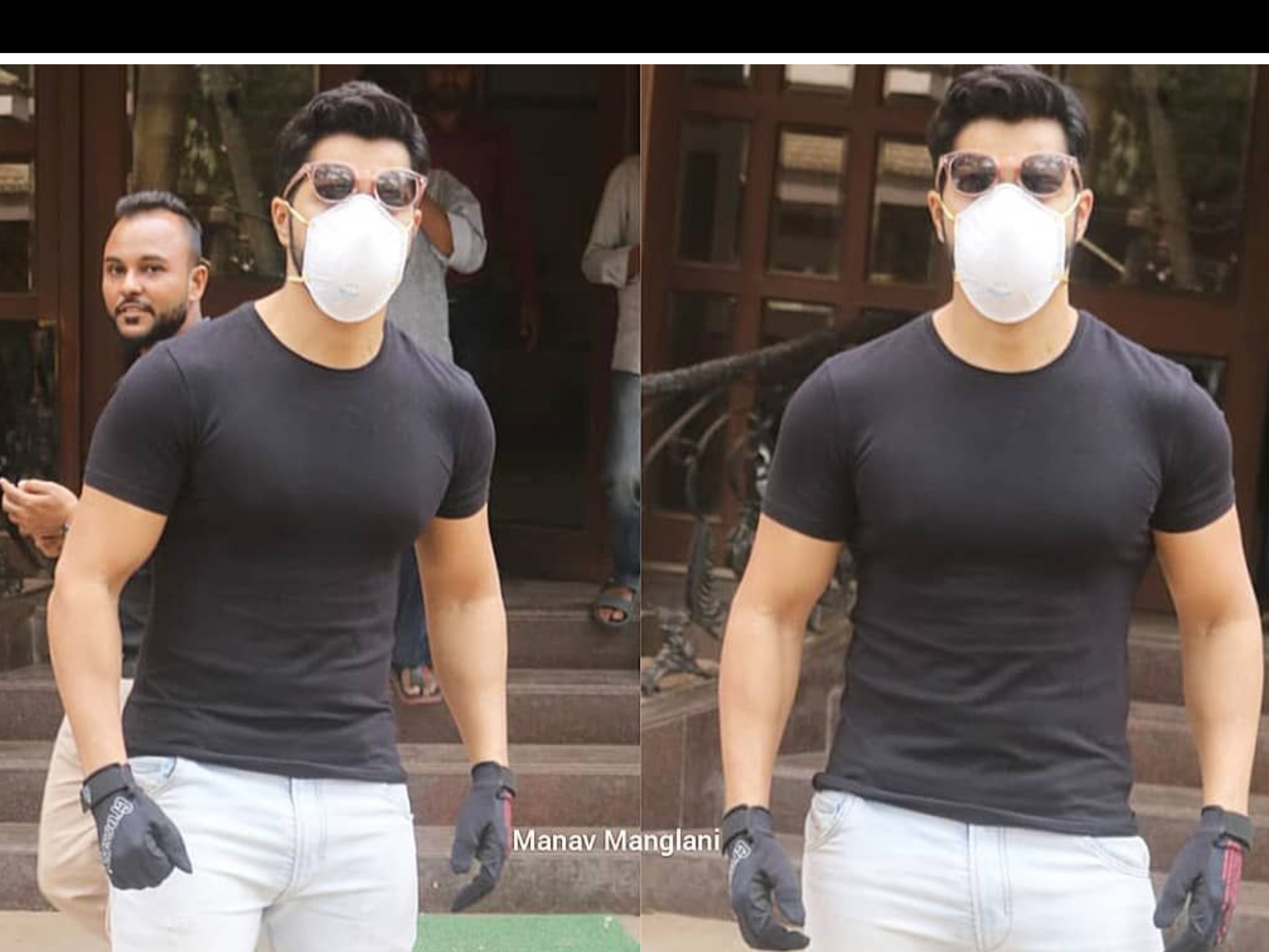 वरुण धवन भी कोरोनावायरस के डर से मास्क पहनकर घूम रहे हैं। हाल ही में उन्हें मुंबई में स्पॉट किया गया है जहां वो मास्क और ग्लव्स पहने दिख रहे हैं।  (फोटो क्रेडिट- मानव मंगलानी)
