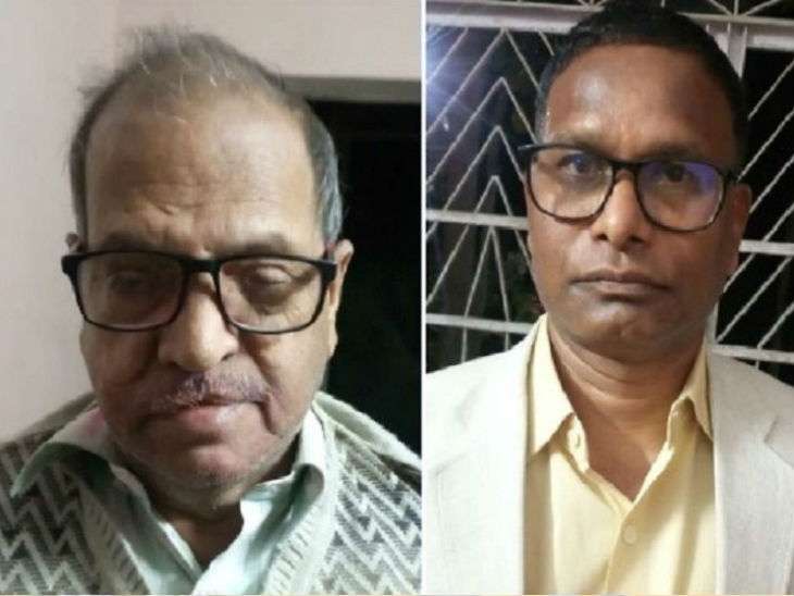 आरके कश्यप (दाएं) और पूर्व सर्वेयर राणा प्रताप सिंह। - Dainik Bhaskar