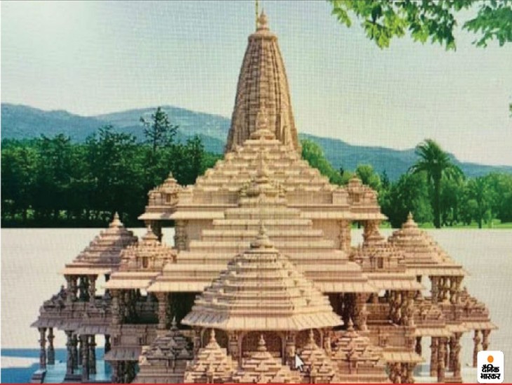 अयोध्या में प्रस्तावित राम मंदिर का फोटो। - Dainik Bhaskar