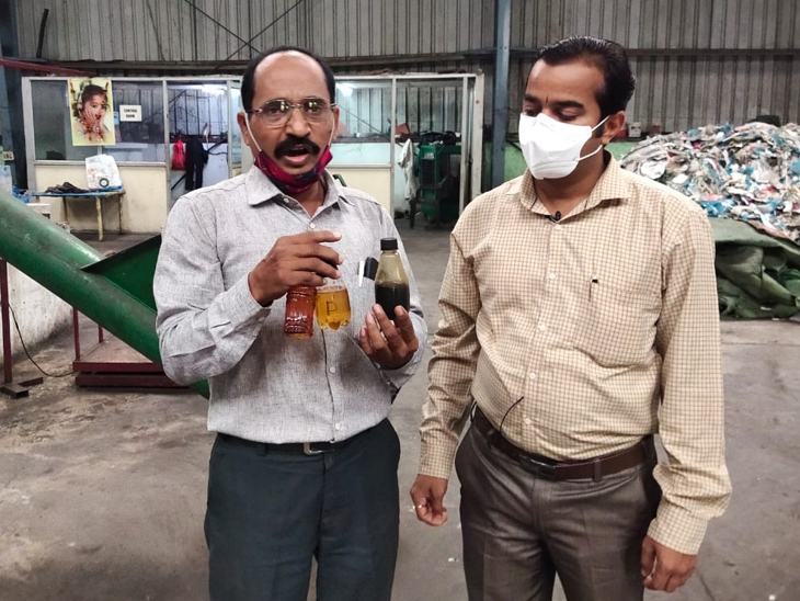 फ्यूल बनाने वाली कंपनी के अभय वैद्य प्लांट के असिस्टेंट इंजीनियर के साथ जानकारी देते हुए।