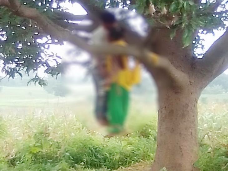 गांव से 200 मीटर दूर एक पड़े पर लटके मिले दोनों।
