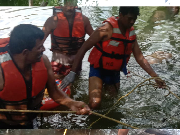 विदिशा के रेस्क्यू दल ने 16 घंटे की मशक्कत के बाद निकाला शव।