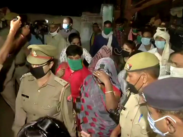 This photo is of Hathras.  The family was brought to Lucknow in the morning under tight security and then taken to the village.