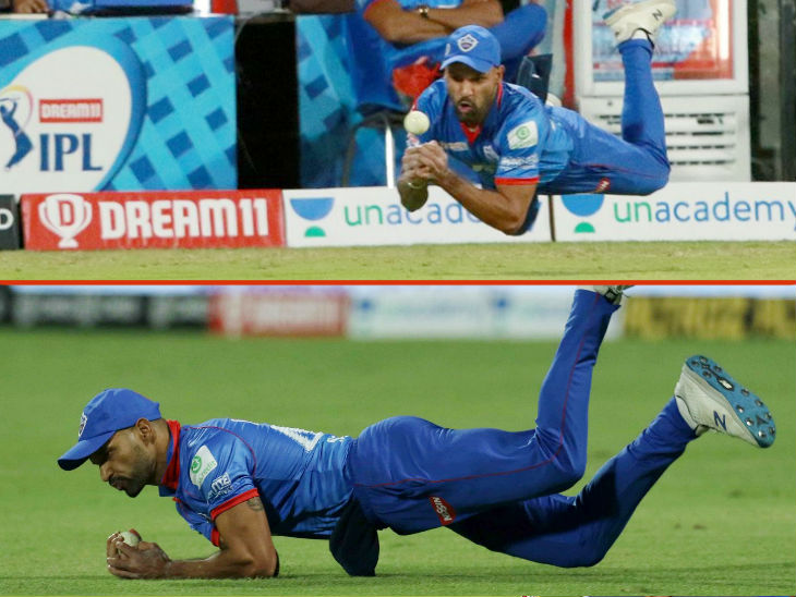 Dhawan took a brilliant catch of Faf du Plessis in the match. In-form du Plessis was dismissed for 58 runs.
