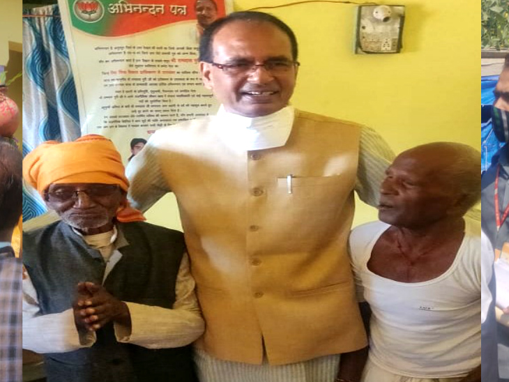 सीएम शिवराज स्थानीय लोगों से मंच से उतर कर मिलने पहुंच गए।