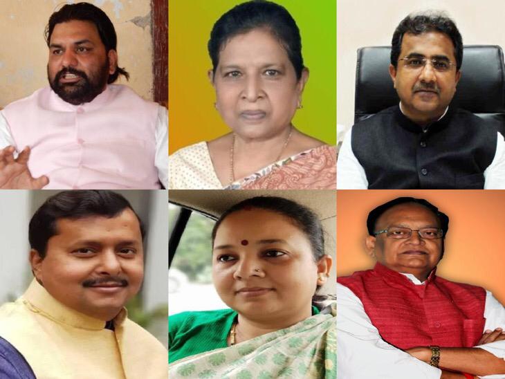 भाजपा के सम्राट चौधरी, रेणु देवी, नीतीश मिश्रा, नितिन नवीन, निकी हेम्ब्रम और अमरेंद्र प्रताप सिंह।