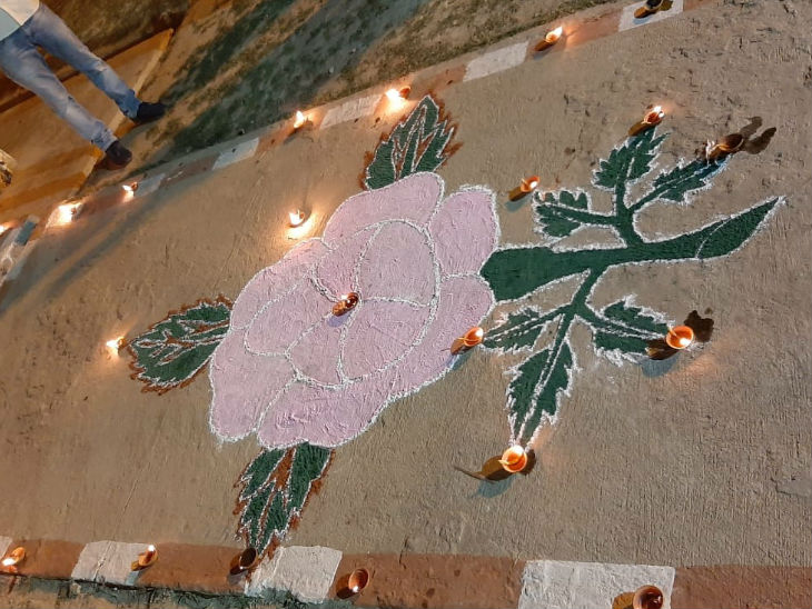 Rangoli celebrated by detainees.