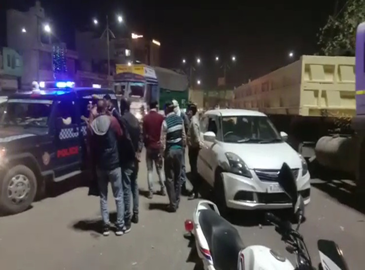 In Jaipur, the truck ran late in the night and caught two bike riders ...