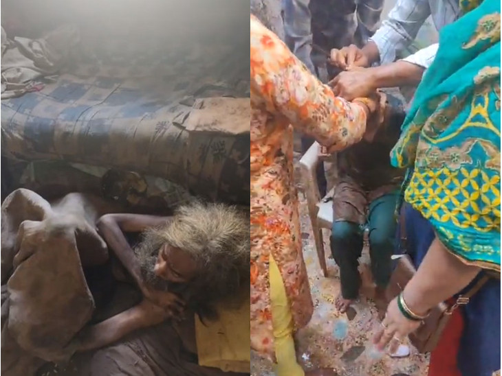 शरीर हड्डियों का ढांचा बन चुका था और तीनों ही निर्वस्त्र थे।