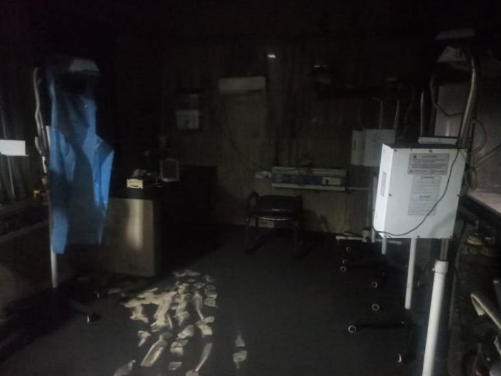 This picture shows the condition of the ward due to the fire. All the machines here are burnt.