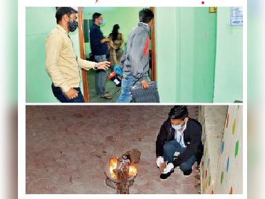 सुखलिया परिसर में बिजली नहीं होने से ताबड़तोड़ फिटिंग कराना पड़ी।