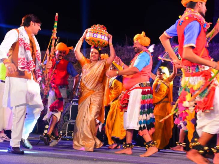 राज्यसभा सांसद सुमेर सोलंकी भी अपने कदम नहीं रोक सके। फोटो- ओमप्रकाश मंडवाल