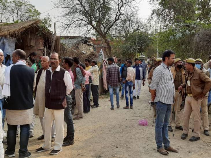 People gathered in the village.