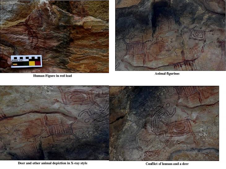 एक्सरे स्टाइल में भी रॉक पेंटिंग मिली है।