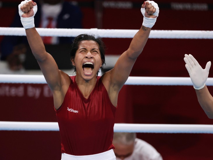 लवलिना बोरगोहेन ने क्वार्टर फाइनल में चाइनीज ताइपे की चिन निएन चेन को हराया। तीनों राउंड में लवलिना ने प्रतिद्वंद्वी मुक्केबाज को टिकने नहीं दिया। जीत के बाद लवलिना खुशी से झूम उठीं।