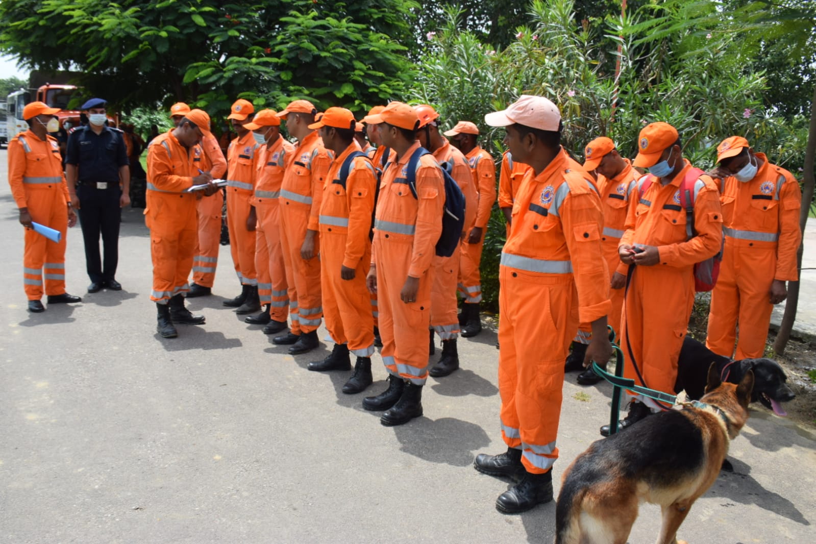 NDRF team has left with flood and rope rescue equipment.