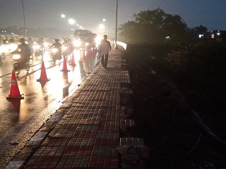 बल्लभगढ़ फ्लाईओवर की गिरी सेफ्टी दीवार