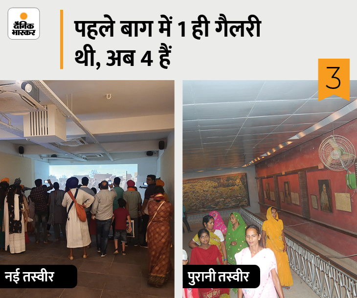 पहले बाग में एक ही गैलरी थी जबकि अब यहां 4 गैलरियां बनाई गई हैं। आजादी की लड़ाई और आजाद हिंद फौज में पंजाबियों के योगदान को तस्वीरों और बुतों के जरिए दिखाया गया है।