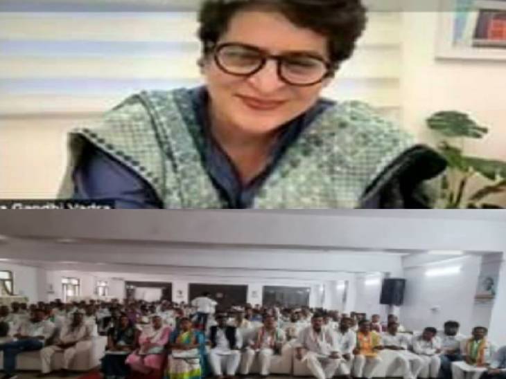 ट्रेनिंग सेशन में प्रियंका गांधी कार्यकर्ताओं से वर्चुअली जुड़ीं।