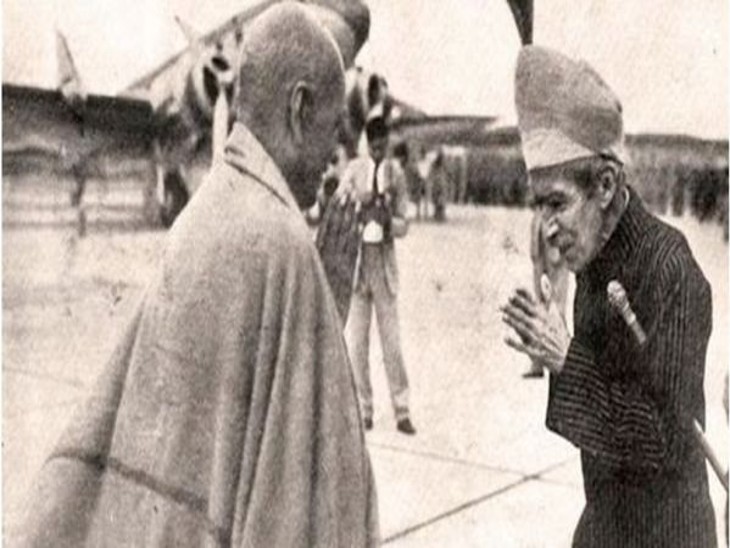 सरदार पटेल और हैदराबाद के नवाब मीर उस्मान अली।
