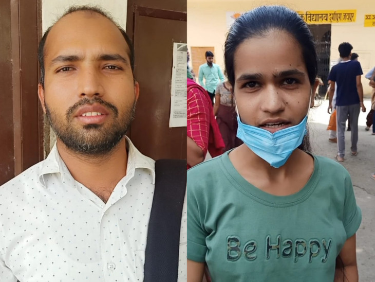 अलग-अलग सेंटर्स पर पहुंचे अभ्यर्थियों ने पेपर के बारे में बताया। तालिब (बाएं) और सरिता (दाएं)