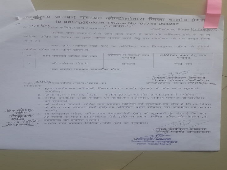 जिले के कार्य क्रमादेशित किए गए।