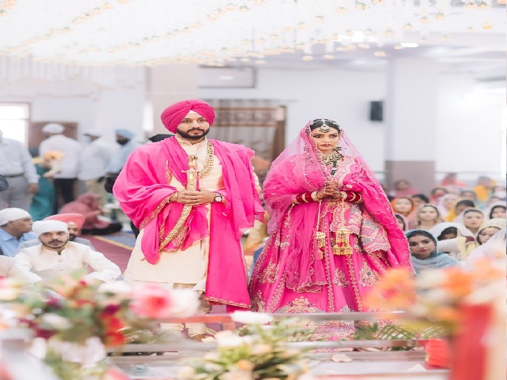 Chief Minister Charanjit Singh Channi's son with his wife.