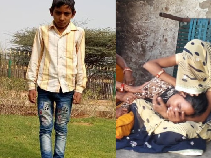 मृतक गणेश और उसकी मौत के बाद विलाप करती उसकी बहन।