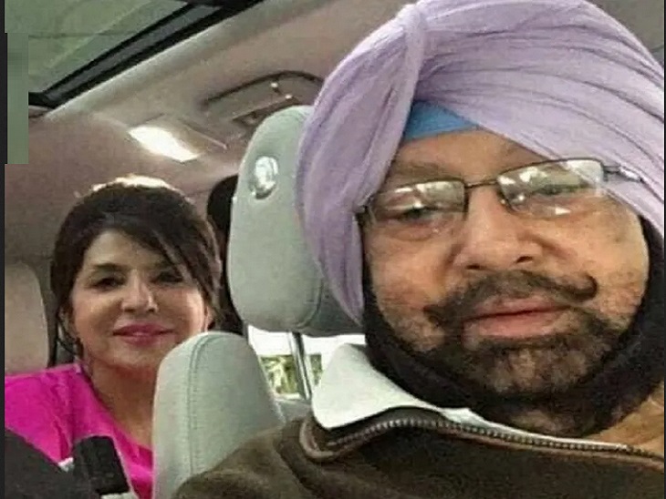 कैप्टन अमरिंदर सिंह के साथ पाकिस्तानी पत्रकार मित्र अरूसा आलम