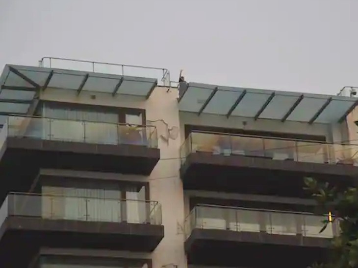 शाहरुख खान के सबसे छोटे बेटे अबराम बड़े भाई को बेल मिलने के बाद मन्नत की छत पर आ गए और फैन्स को देखकर हाथ भी हिलाया।