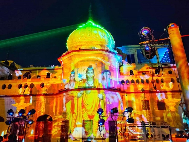 Ayodhya Diwali 2021 Laser show on Ram ki Paidi Maharishi Valmiki will