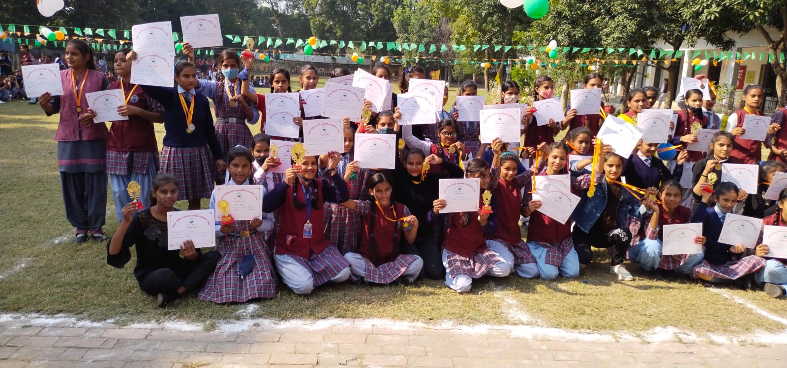 Girls made a memorable day by playing old games at Howard Plasted School
