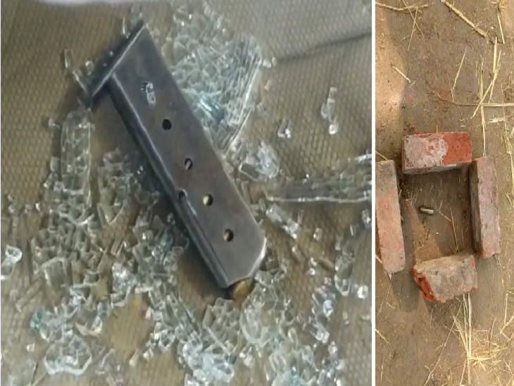 कार की सीट पर पड़ी मैगजीन और जमीन पर पड़ा खोल। (फाइल फोटो)