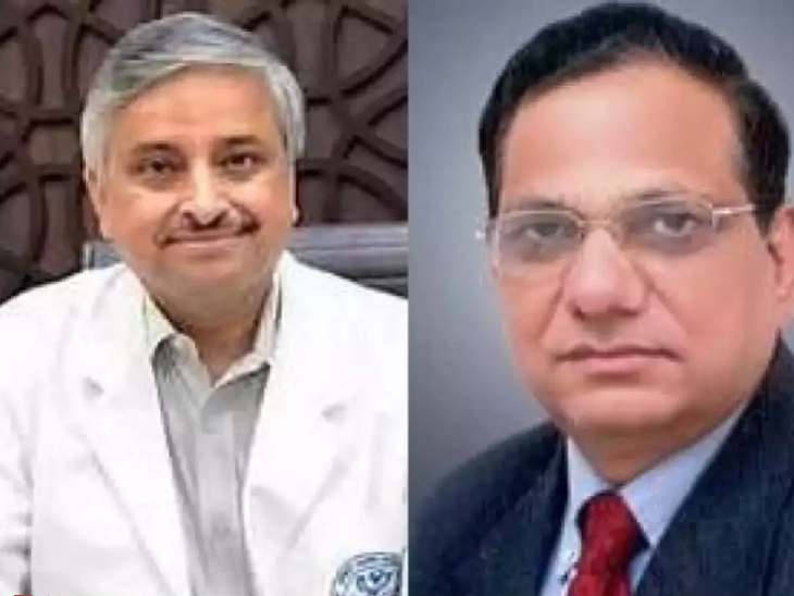 AIIMS के डॉयरेक्टर डॉ. रणदीप गुलेरिया (बाएं) और नीति आयोग के सदस्य डॉ. वीके पॉल (फाइल फोटो)।