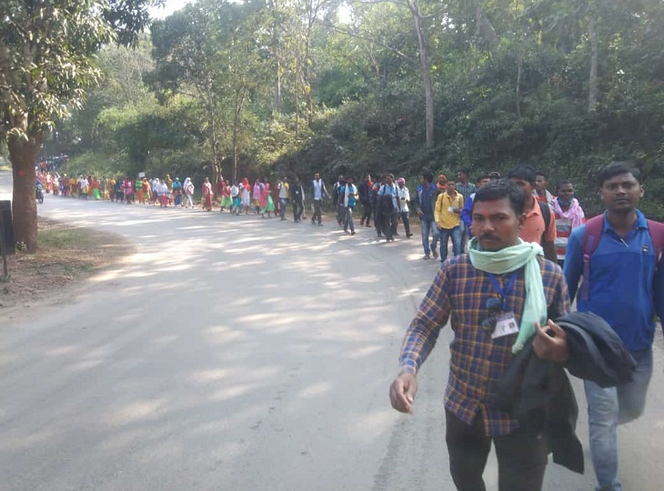 ज़ीरम से कर्मचारी पद यात्रा यात्रा की ओर की ओर की ओर से।