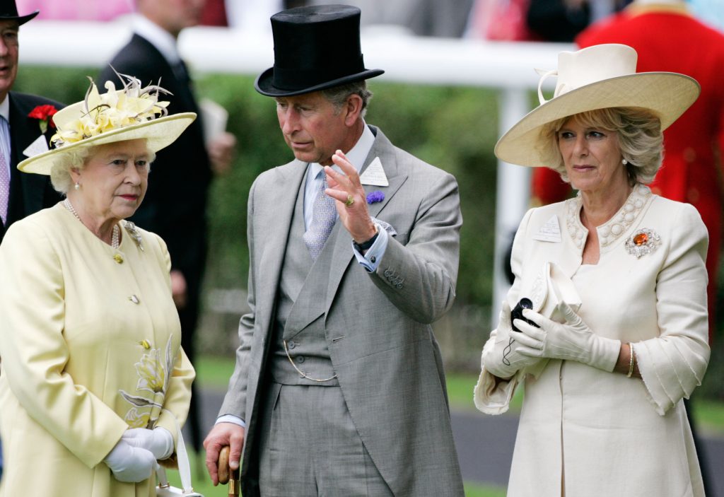 Queen Elizabeth with son Prince Charles and daughter-in-law Camilla Parker (file photo)