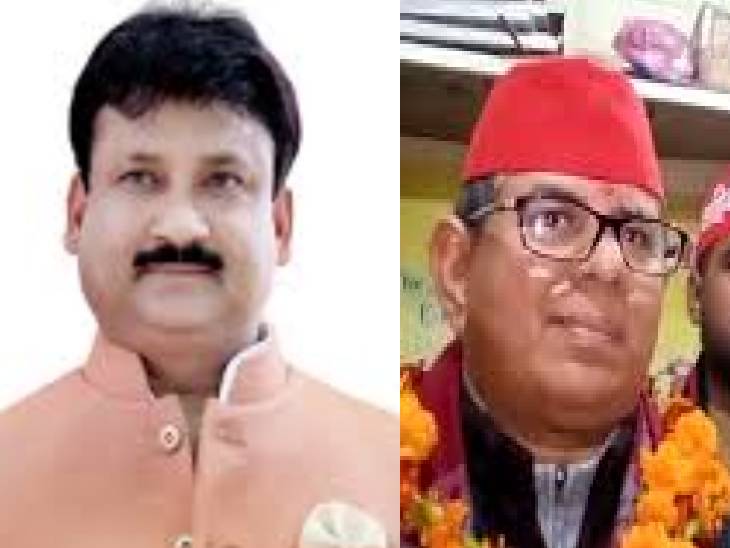 सपा प्रत्याशी दीप नारायण सिंह यादव और तिलक चंद्र अहिरवार। - Dainik Bhaskar