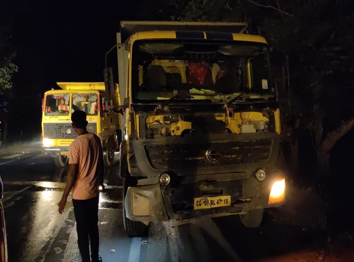 इसी हाइवा वाहन से हुआ हादसा।